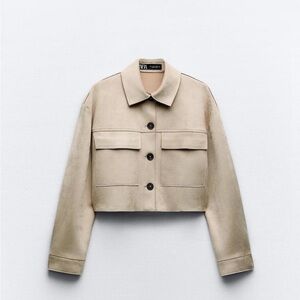 Faux suede short jacket